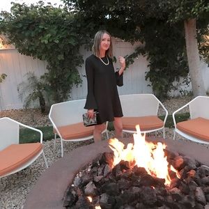 Wayf black flutter sleeve dress XS